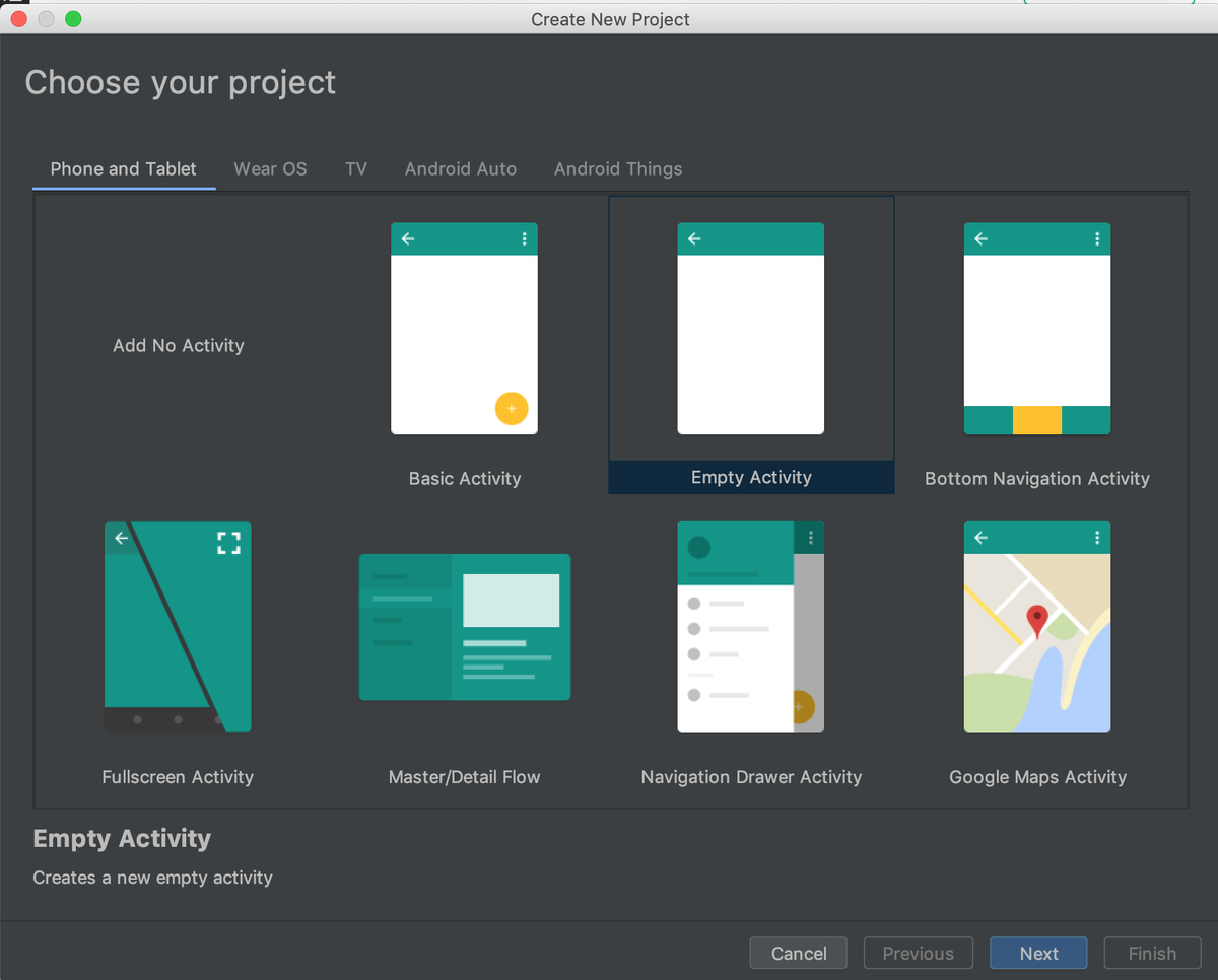 Android Studio. Окно «Create New Project» 