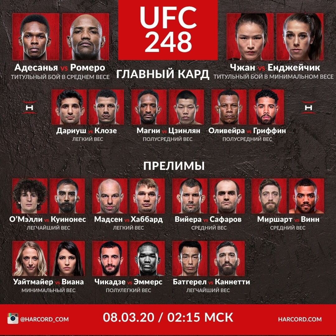 Сегодняшняя карта ufc - 92 фото