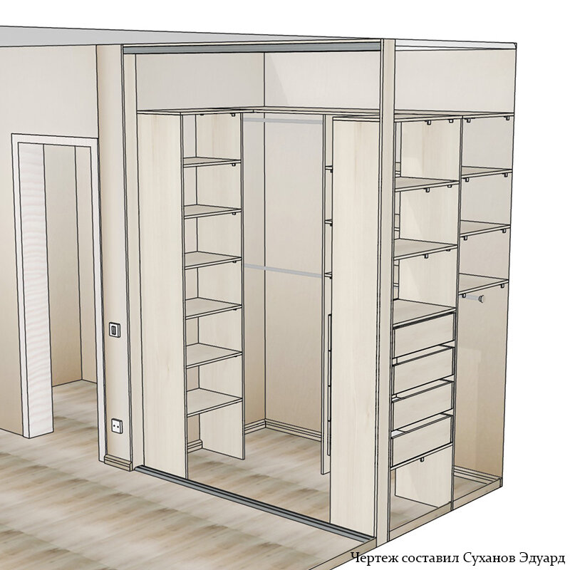 Гардеробные комнаты маленьких размеров (угловые и прямые)