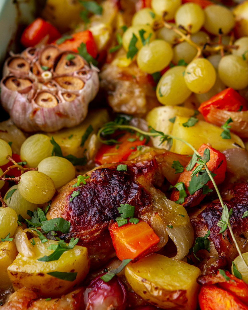 Запеченная курица с виноградом🍗