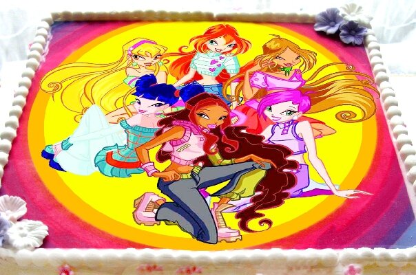 Одна из наших первых работ. Печать на мастике. Обычная, самая дешевая покупная мастика.   