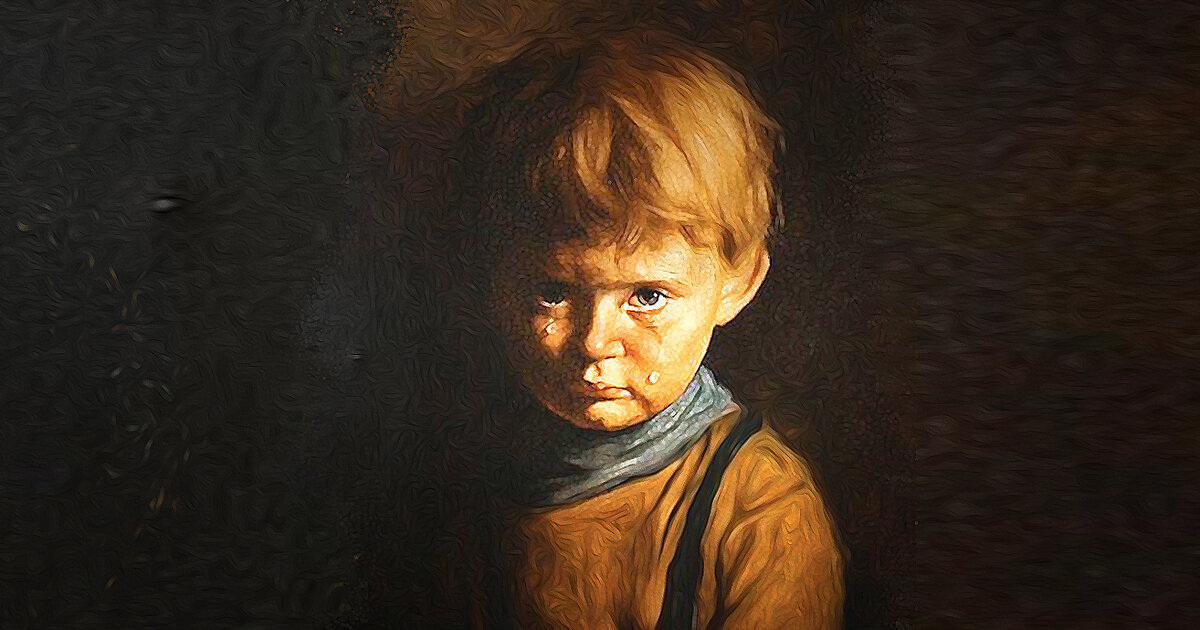 «Плачущий мальчик», Джованни Браголин.  Репродукция картины