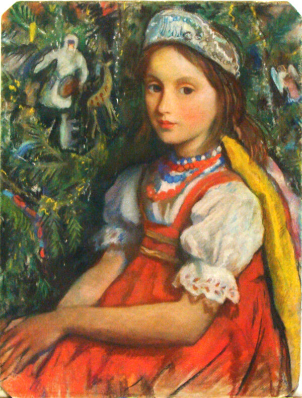 Зинаида Серебрякова. Портрет дочери Таты. 1922 г. Бумага, пастель. Художественный музей г. Днепр, Украина