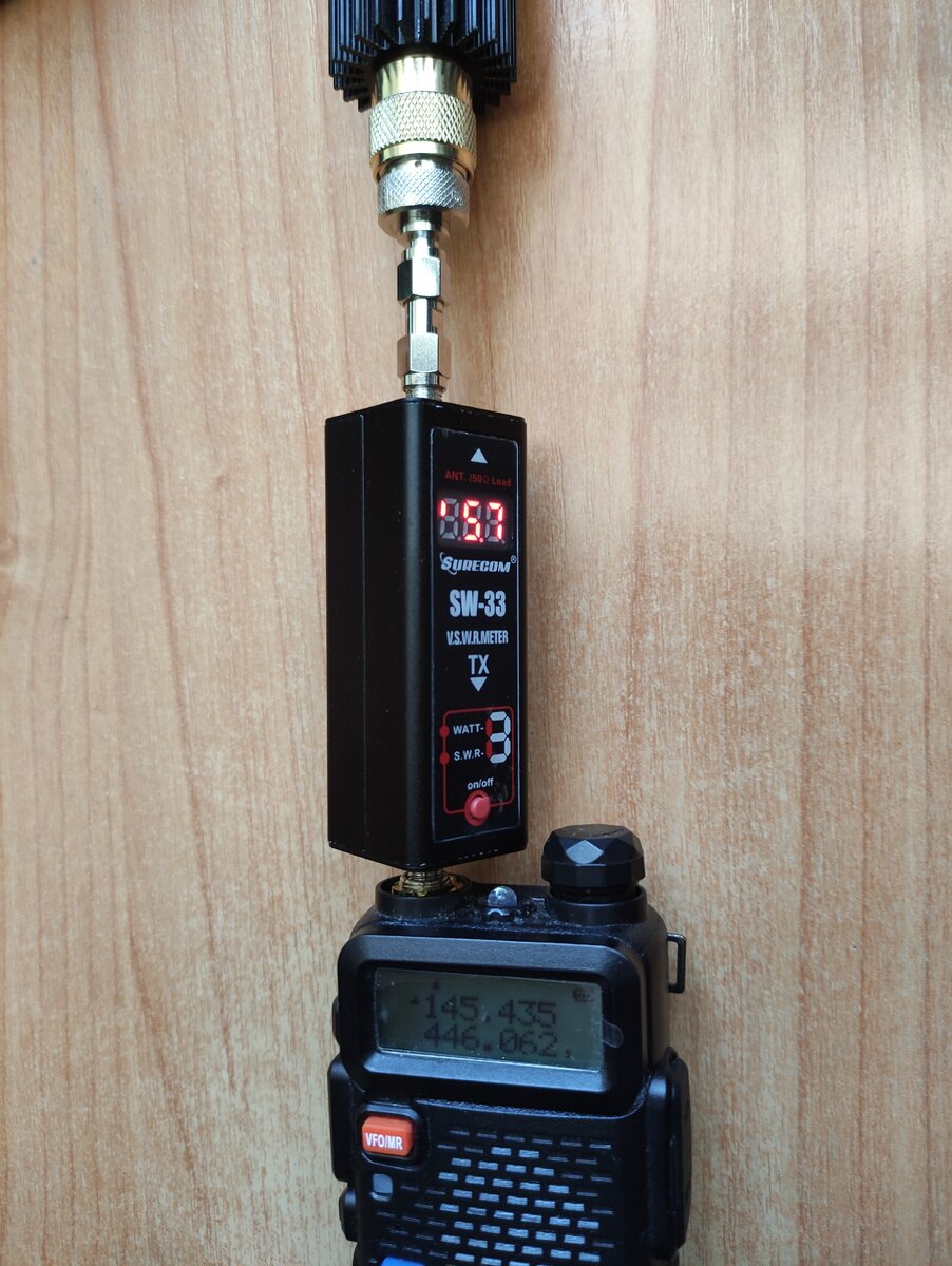 Выходная мощность передатчика радиостанции Baofeng UV-5R на частоте теста в диапазоне 145 МГц составила 5,7 Вт