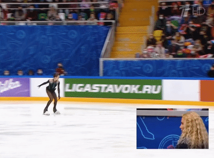 Камила Валиева выполняет 4Т в ПП на Кубке 1 канала (источник - 1tv.ru/live)