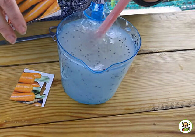 Высыпаем семена в кисель