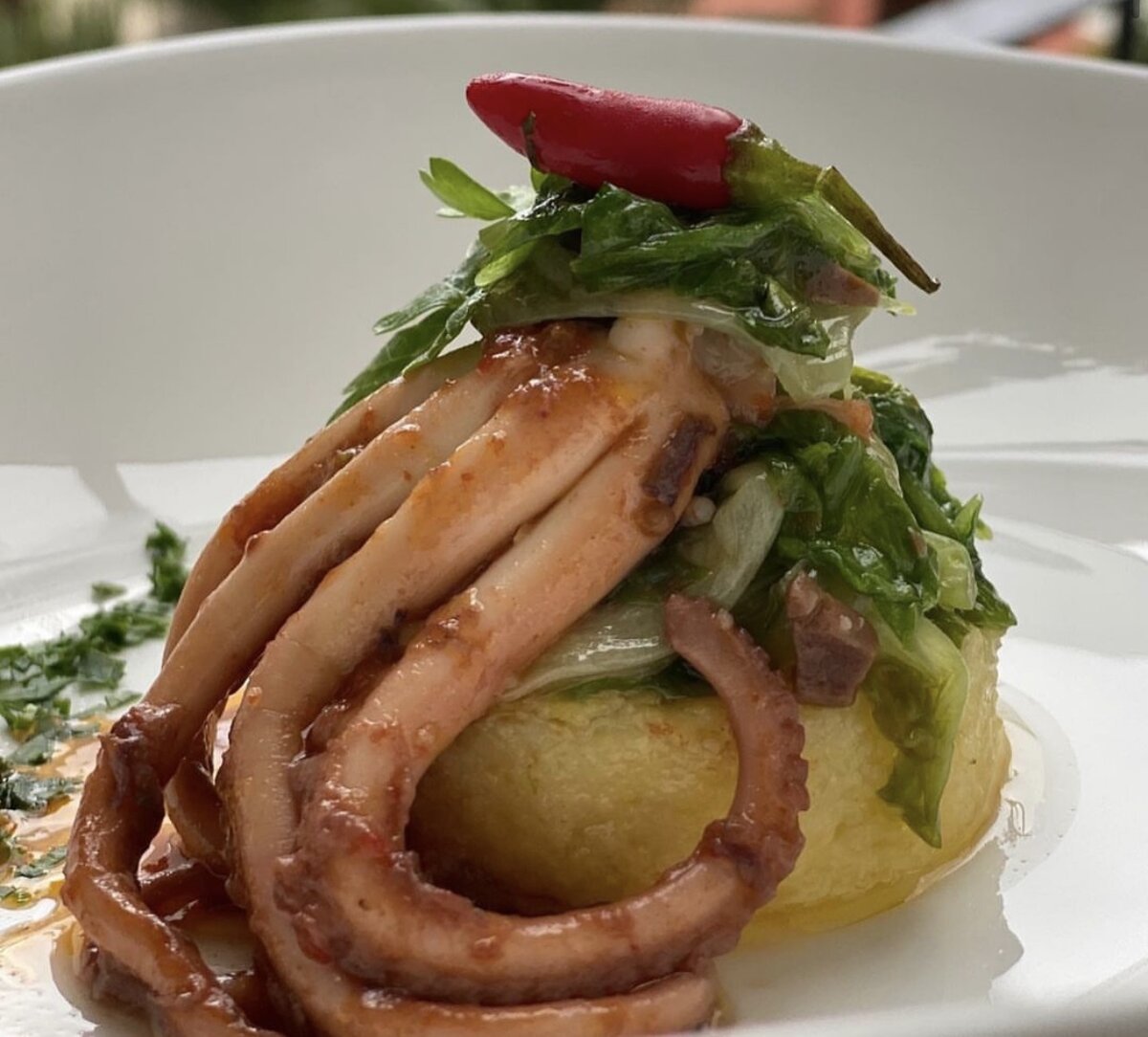 Летние блюда итальянской кухни: картофель с осьминогом (Фото взято из доступных источников сети интернет)