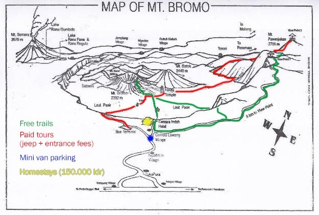 Как попасть на вулкан Бромо бесплатно.
