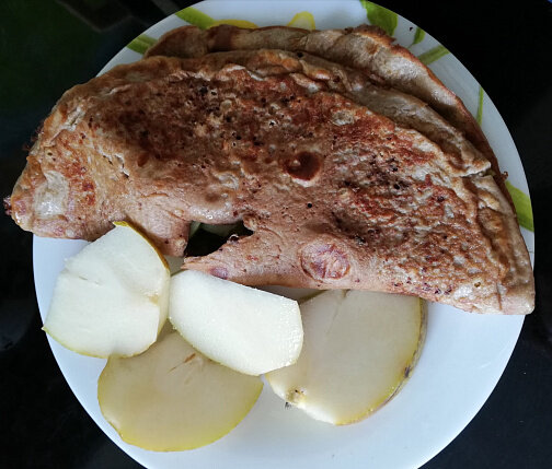  Шоколадный овсяноблин с грушей