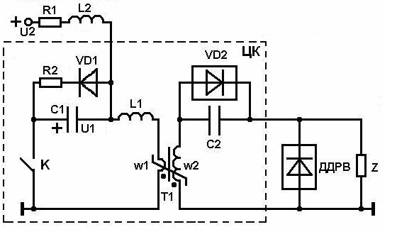 Рис . 1. Принципиальная схема генератора ДДРВ