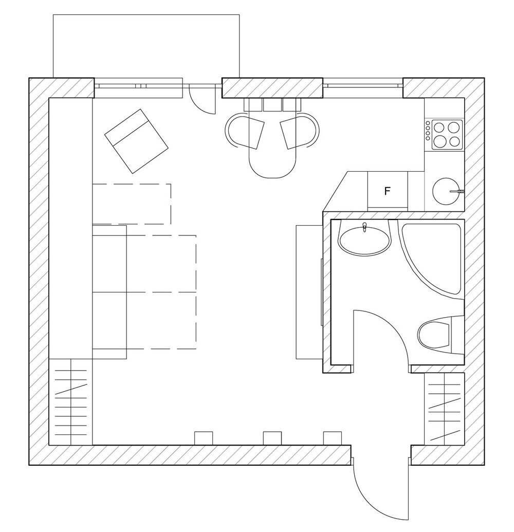 Чертеж маленькой квартиры