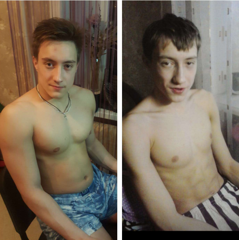 Разница в фото 12 месяцев . ЛЕВОЕ ( 21 декабря) - 91 кг, рост 182 см. ПРАВОЕ (1 января)- 69 кг,рост 180 см.