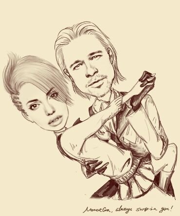 Вот такой шарж в приложении у меня получился с Анджелиной Джоли