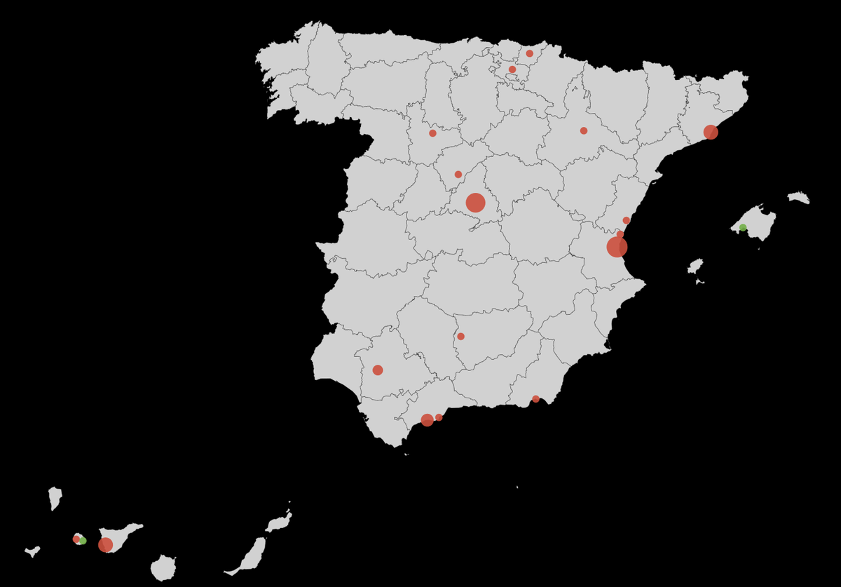 Карта Коронавируса в Испании. https://www.rtve.es/noticias/20200228/mapa-del-coronavirus-espana-41-casos-nueve-comunidades-autonoma/2004681.shtml