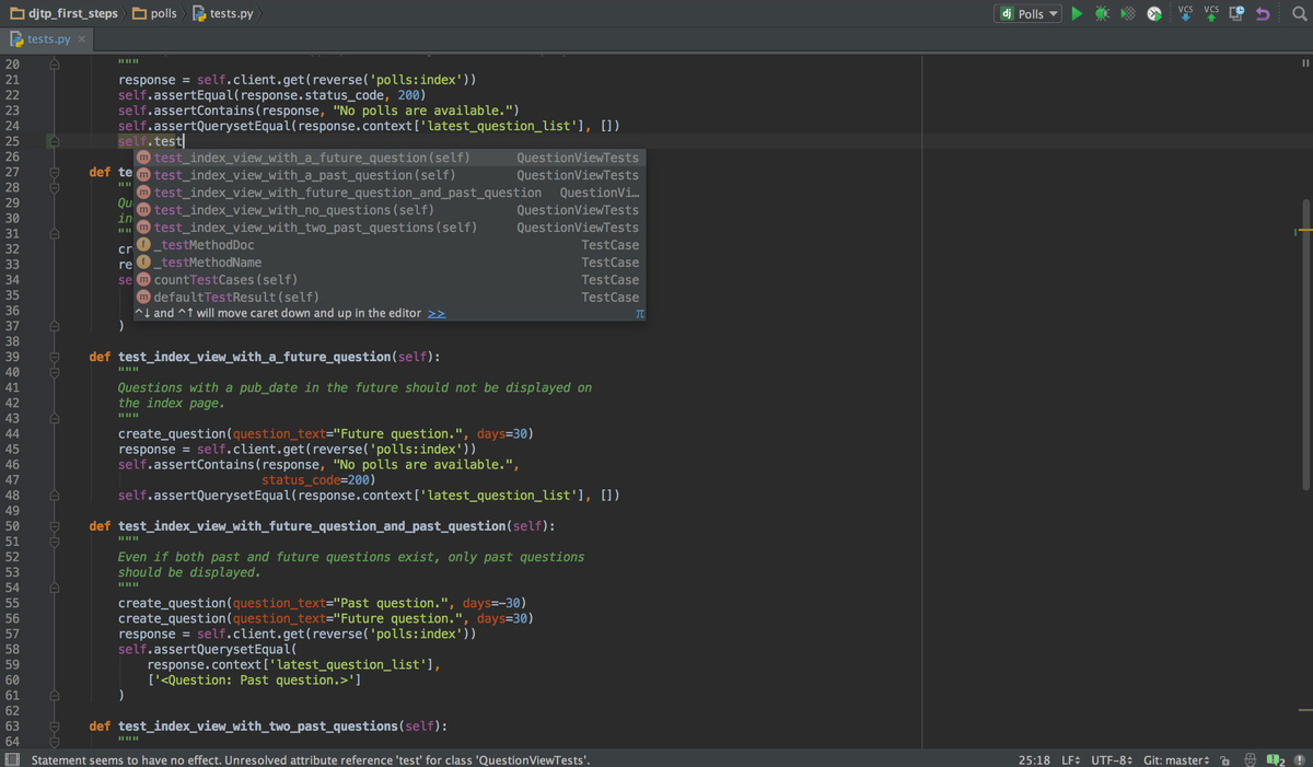 Вид окна IDE JetBrains PyCharm 2019