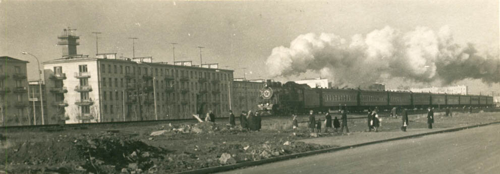 Варшавская железная дорога идущая вдоль Варшавской улицы, 1966 год, pastvu.com/p/131735