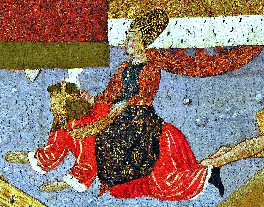 Кампаспа (Филлис) верхом на Аристотеле. Фреска. 