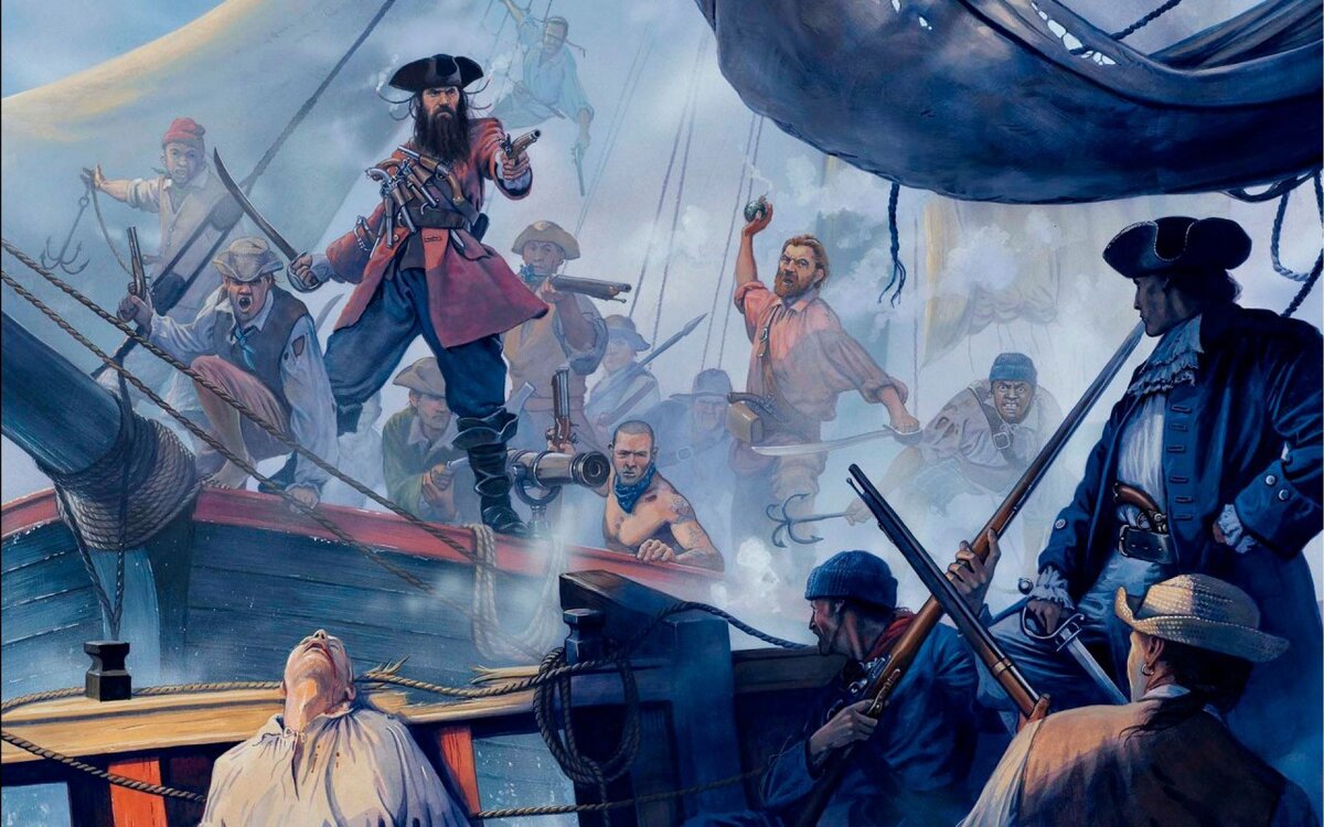 Графическое изображение пиратского абордажа