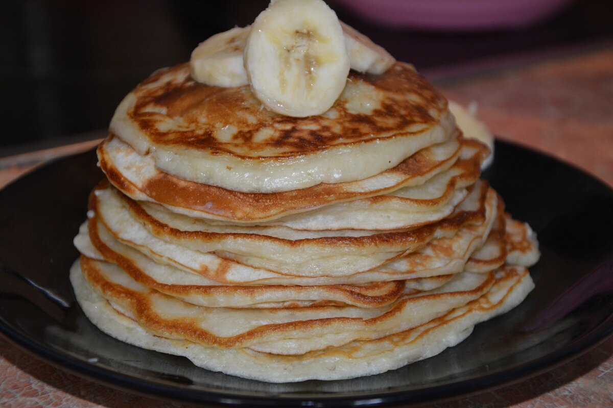 Банановые панкейки на кефире | FoodLove | Дзен