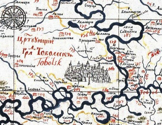 Абалак на карте Чертёжной книги Семёна Ульяновича Ремезова