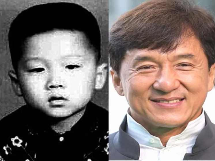 Джеки Чан в детстве и сейчас.