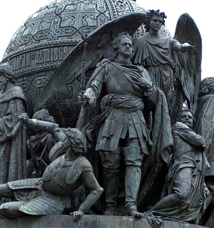 Образование Российской империи, 1721 год. Деталь памятника "Тысячилетие Руси" в Великом Новгороде.