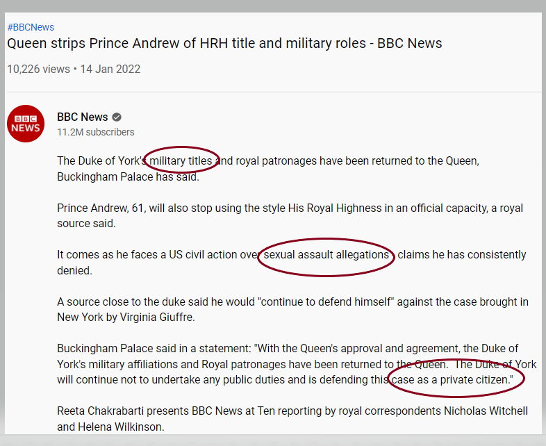 Текст под видео на новостном канале BBC 