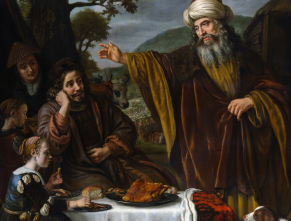 Ян Викторс. Авраам прощается с семьёй Лота. Изображение взято в открытых источниках.