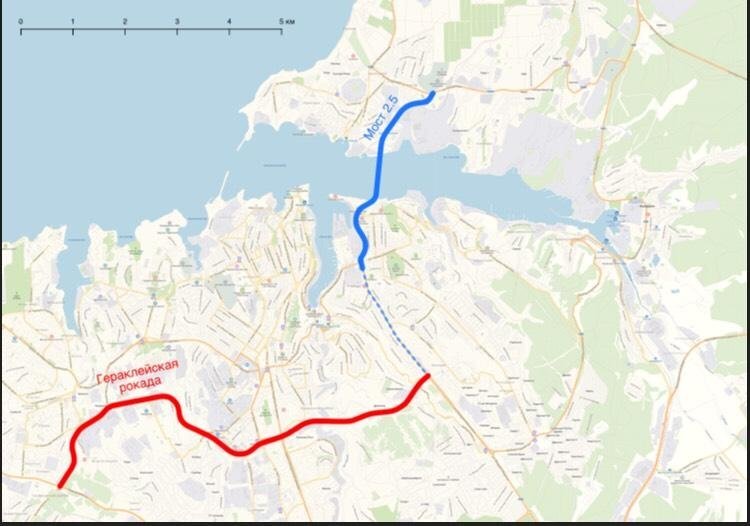 Гераклейская рокада и мост через Северную бухту (источник roads.ru)
