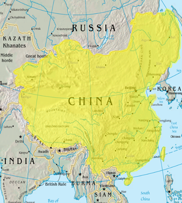 Карта Китая 18 век.