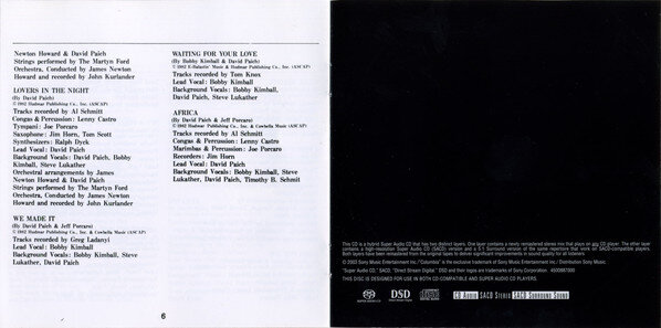 Toto "Toto IV" SACD 5.1:  "Африка" тут