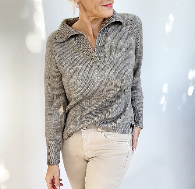 Идеальный пуловер поло спицами