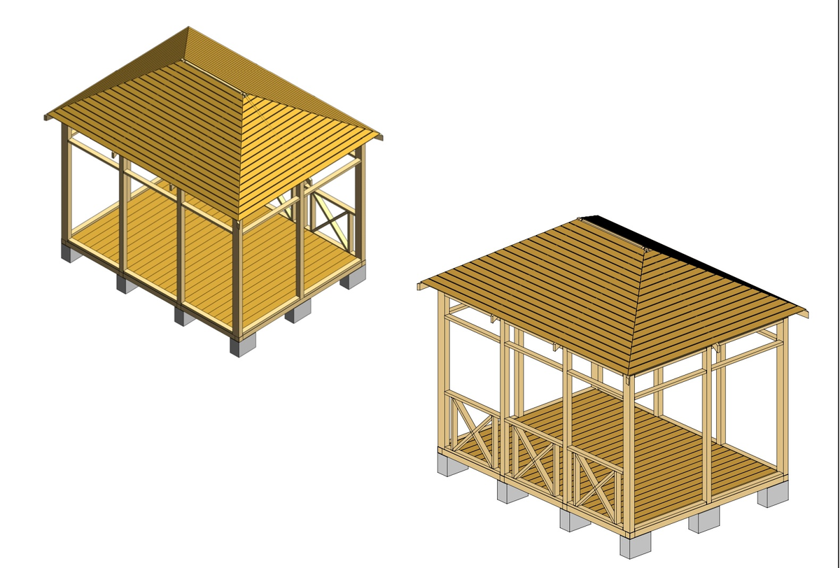 Как построить беседку своими рукам (чертежи)