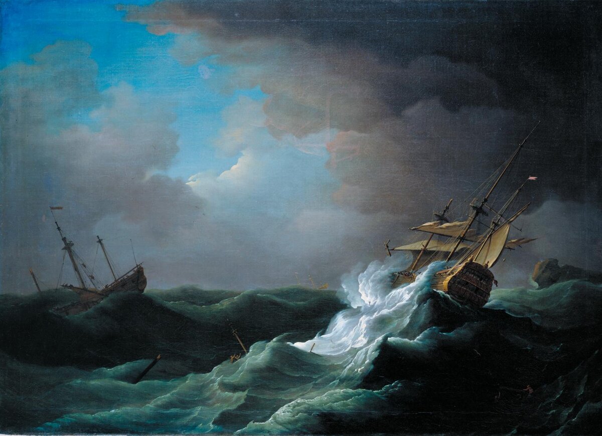 Peter Monamy, Ships in Distress in a Storm