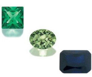 Возможные цвета оригинального альпинита от Сваровски: синий и два оттенка зеленого