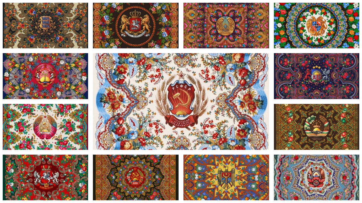 Коллаж из платков Дениса Симачева