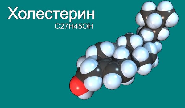 формула и внешний вид молекулы холестерина