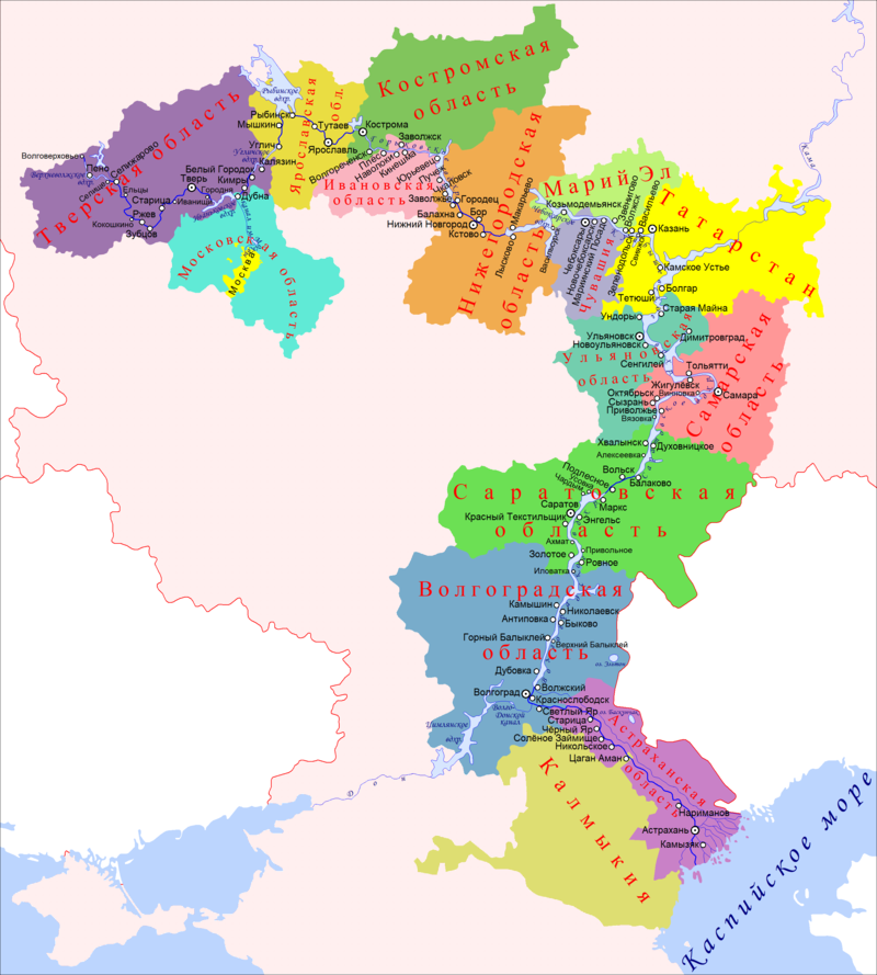 Поволжский район где. Регион Поволжье на карте России. Субъекты Поволжья на карте. Поволжье карта областей. Верхнее Поволжье на карте.