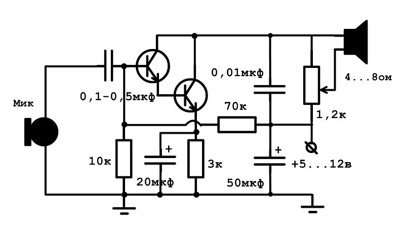 Самодельный мегафон схема
