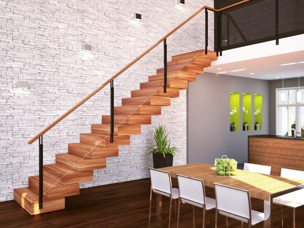 Дизайн лестницы в доме, оформить лестницу в частном доме на второй этаж