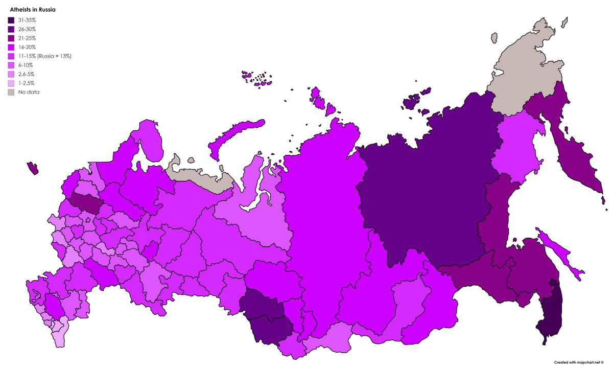 Атеизм в России. Видно, что в Приморье совсем перестали верить в бога