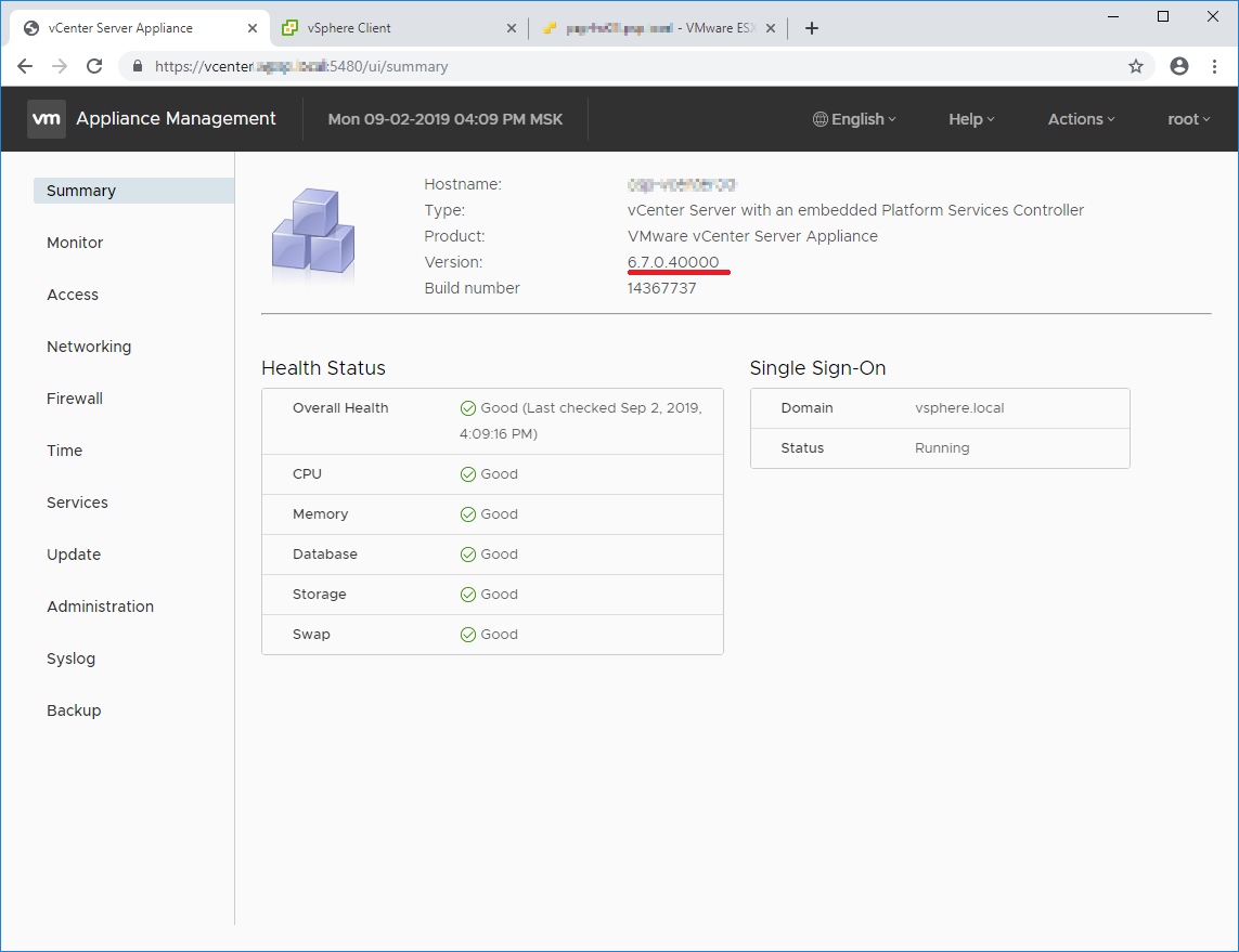 Vmware vsphere 6.7. VCENTER. VCENTER 7.0. VCENTER Appliance. VCENTER Server Management interface.