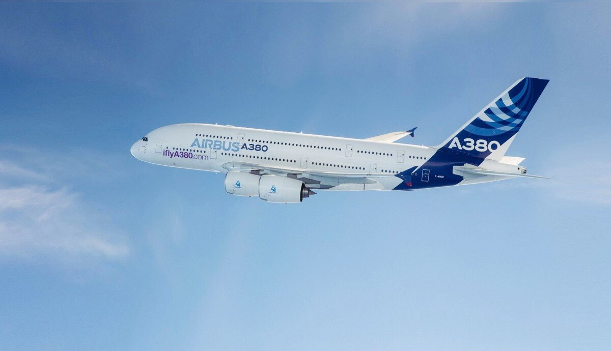 Airbus A380 в небе