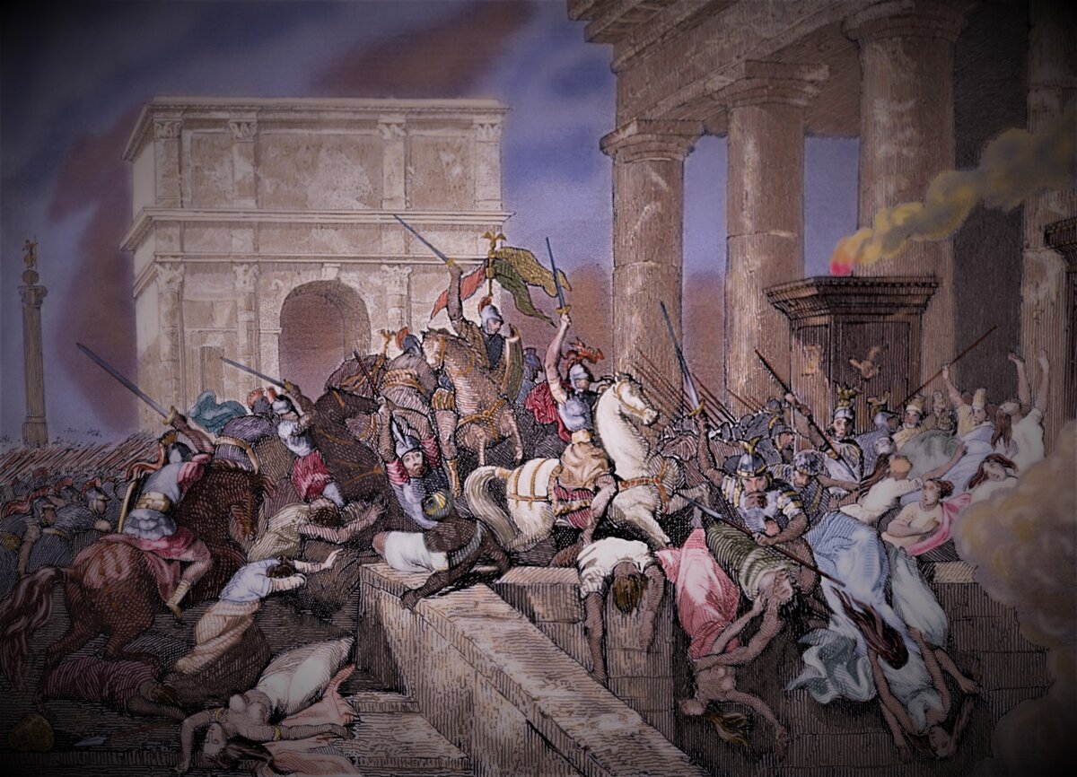 Дата падения римской империи. Нашествие Гензериха на Рим. Падение Рима картина. Римская Империя картины.
