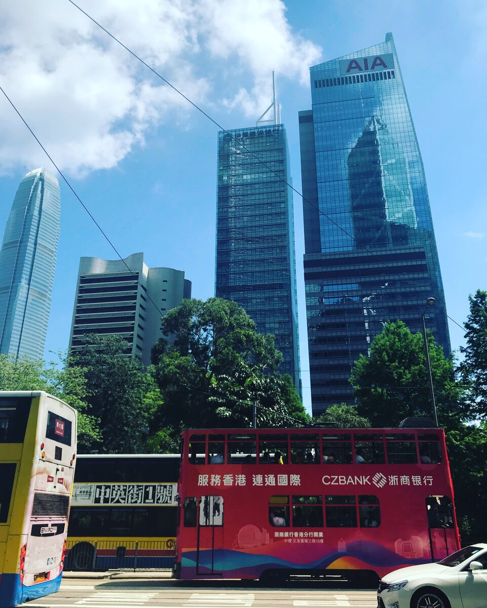 Двухэтажные автобусы в Гонг Конге