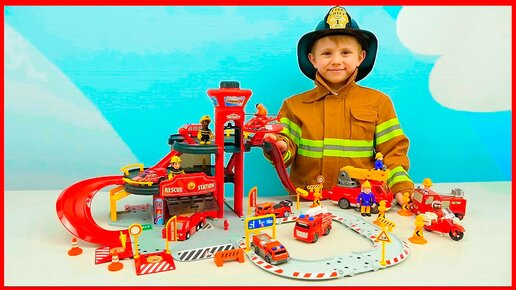 Пожарные Машинки и Пожарная станция для детей | Видео про Машинки и мальчика Пожарного Даника