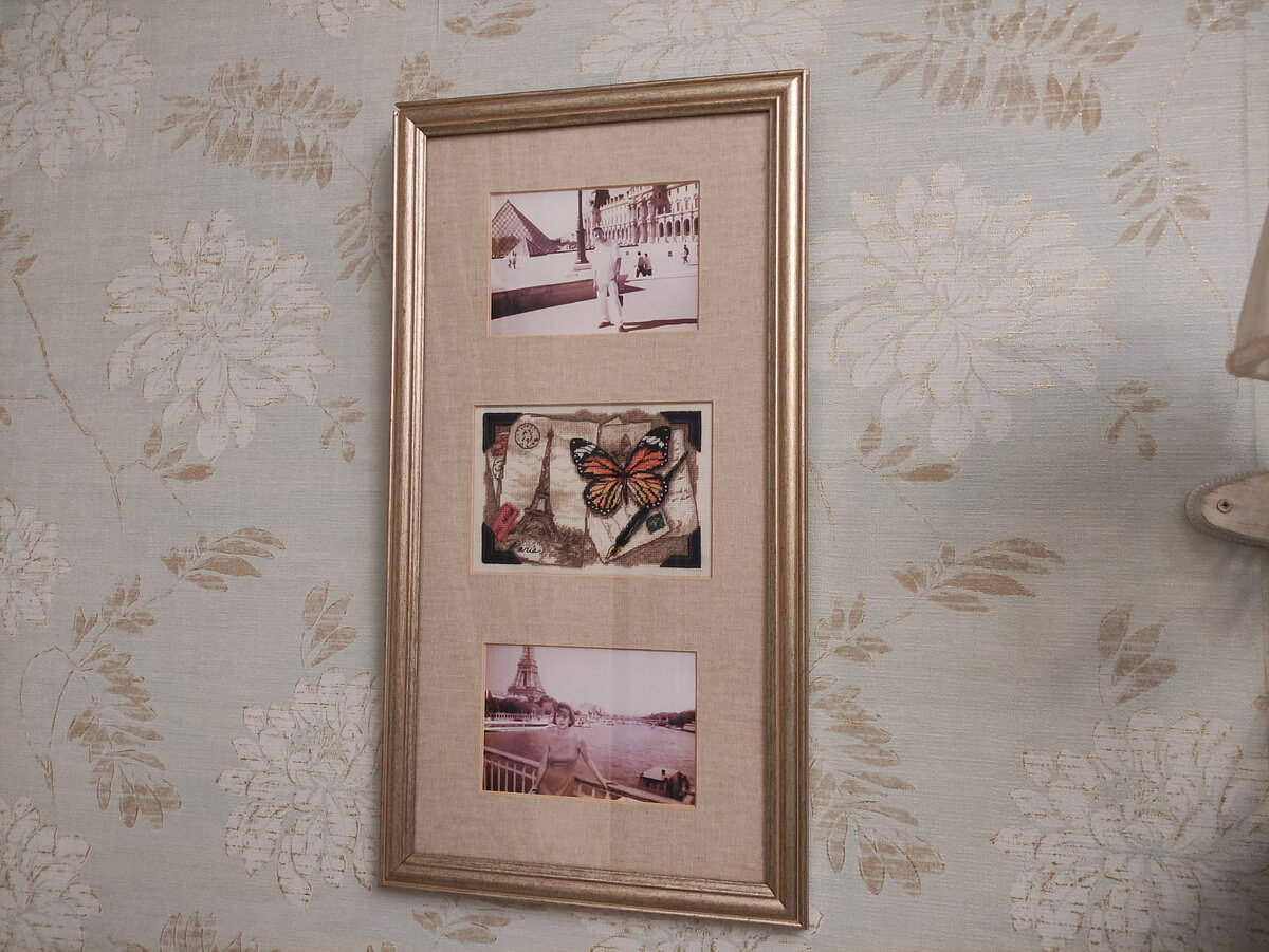 Вышивка в интерьере. Багет намечен на переоформление