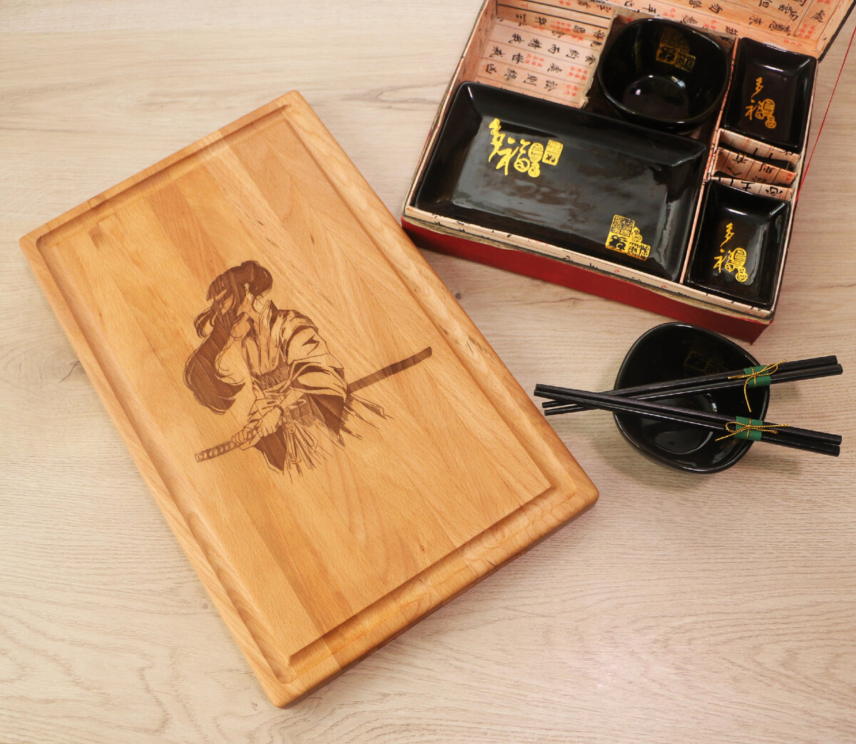 Разделочная доска "Айкидока", бук, 40 см * 25 см * 3,5 см