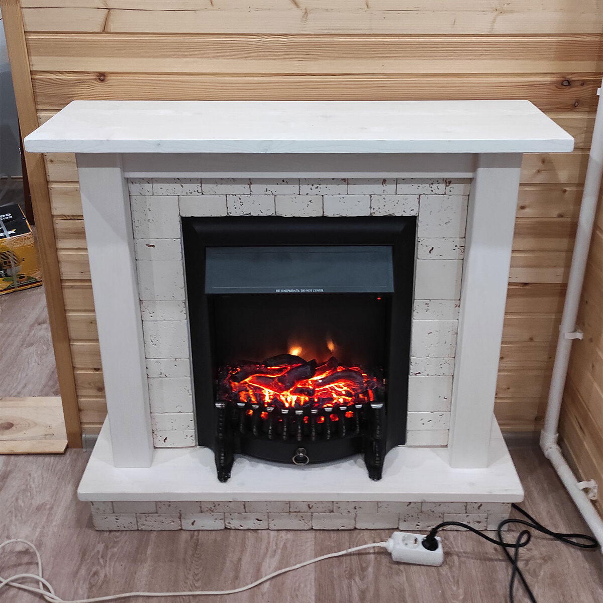 Портал Wood-lab "Белый" с электроочагом