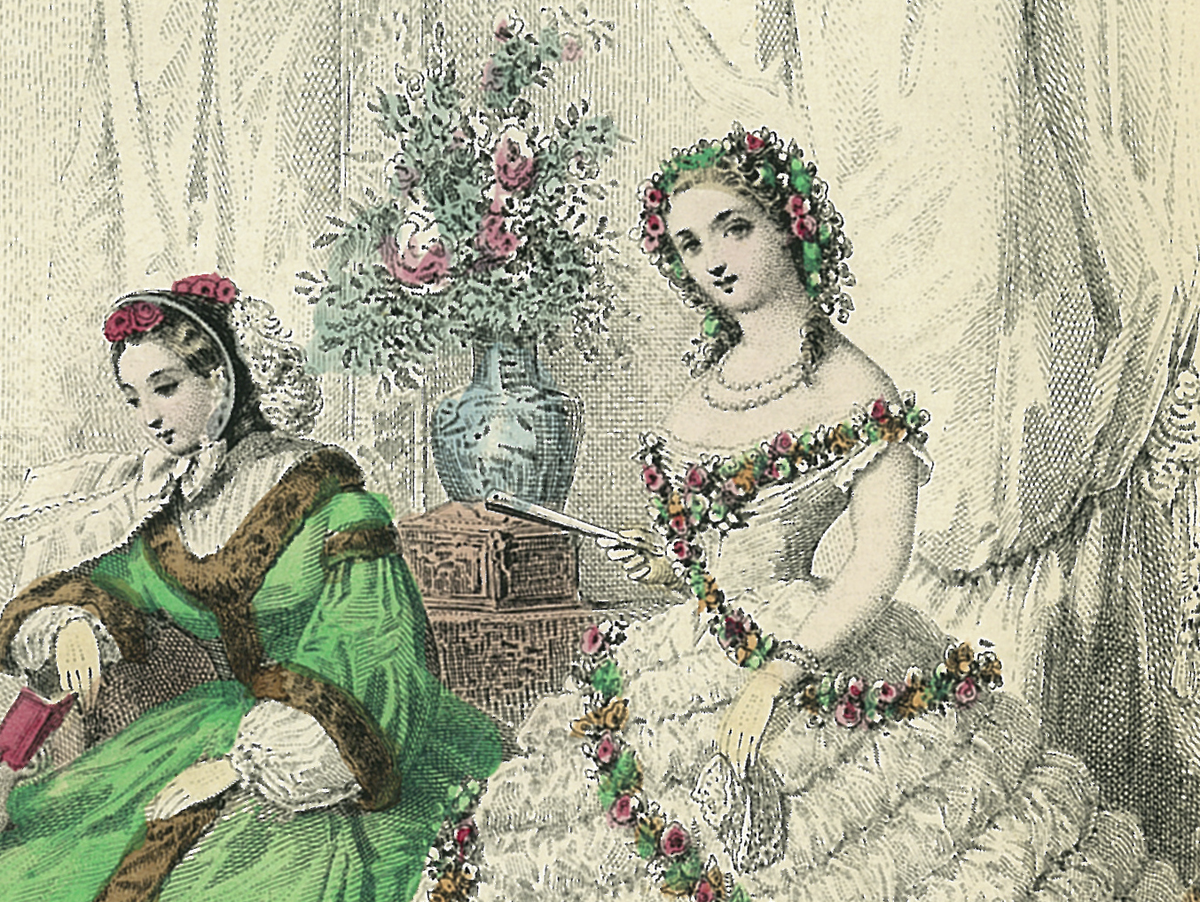 Деталь модной гравюры из "The Englishwoman's Domestic Magazine", февраль 1861.